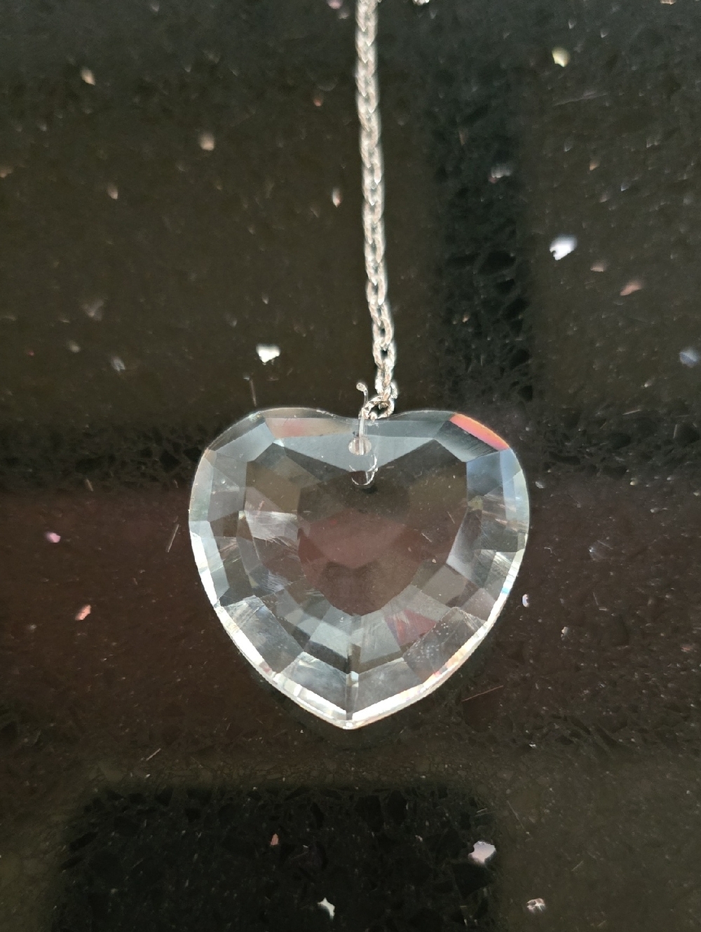 NWOT. Heart-Shaped Hummingbird Sun Catcher - Multicolor With Crystal Heart - Picture 4 of 8